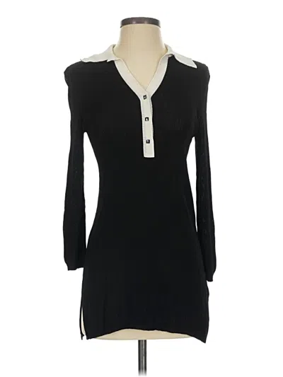 Pre-owned Sigrid Olsen Long Sleeve Blouse In Black