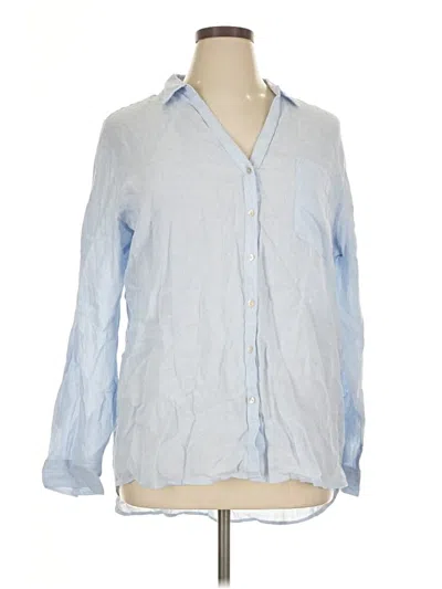 Pre-owned Sigrid Olsen Long Sleeve Blouse In Blue