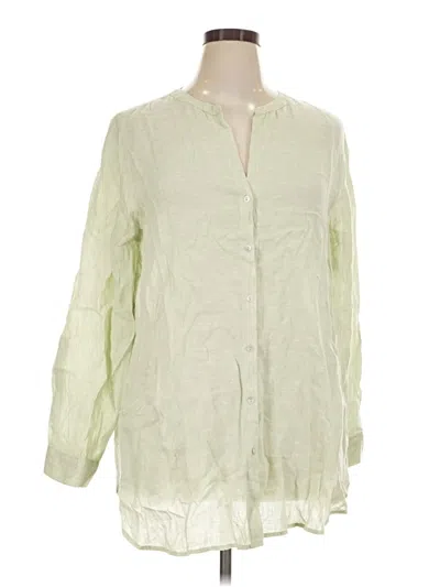 Pre-owned Sigrid Olsen Long Sleeve Blouse In Green