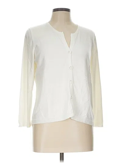 Pre-owned Sigrid Olsen Long Sleeve Blouse In Ivory