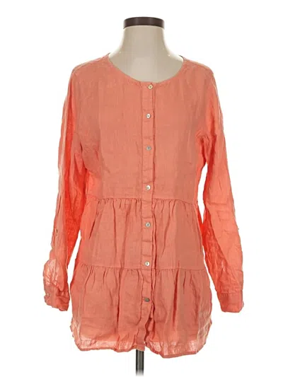 Pre-owned Sigrid Olsen Long Sleeve Blouse In Orange