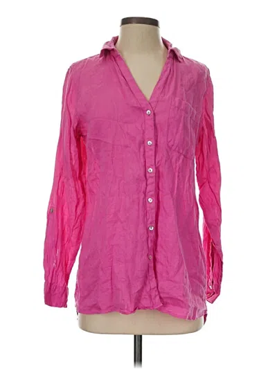 Pre-owned Sigrid Olsen Long Sleeve Blouse In Pink