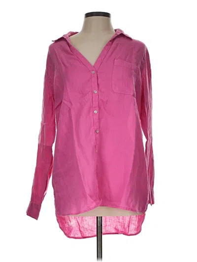 Pre-owned Sigrid Olsen Long Sleeve Blouse In Pink