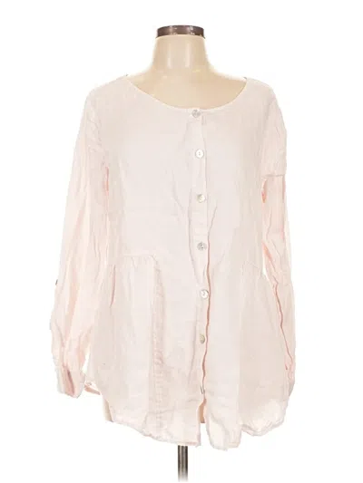 Pre-owned Sigrid Olsen Long Sleeve Blouse In Pink