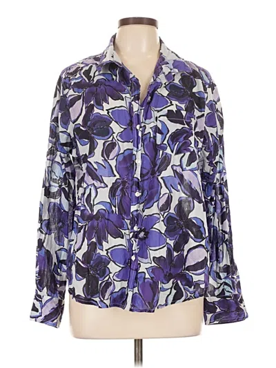 Pre-owned Sigrid Olsen Long Sleeve Blouse In Purple