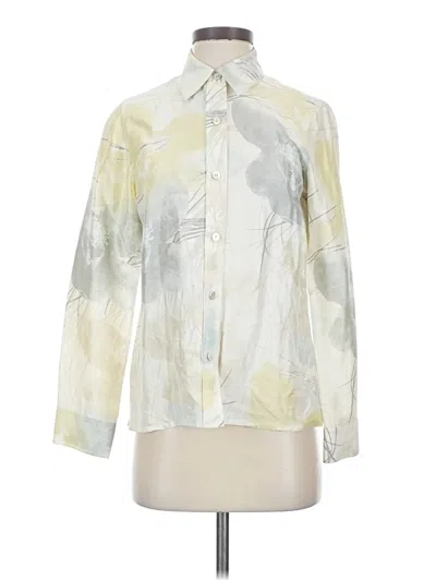 Pre-owned Sigrid Olsen Long Sleeve Blouse In White