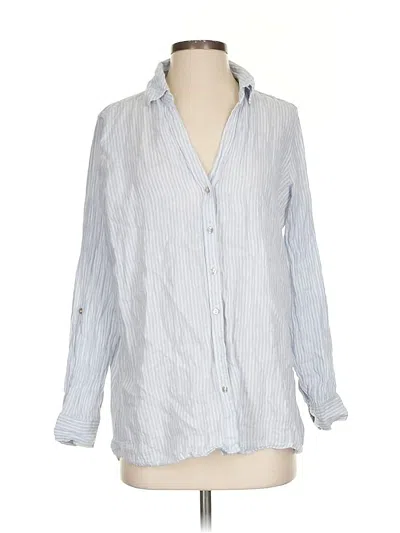Pre-owned Sigrid Olsen Long Sleeve Button Down Shirt In Blue
