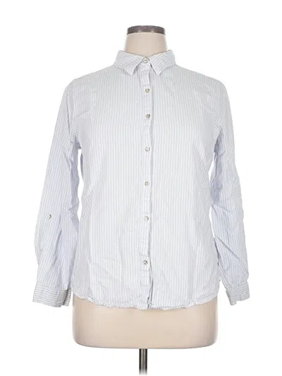 Pre-owned Sigrid Olsen Long Sleeve Button Down Shirt In Blue