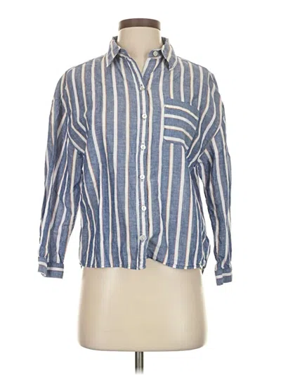 Pre-owned Sigrid Olsen Long Sleeve Button Down Shirt In Blue