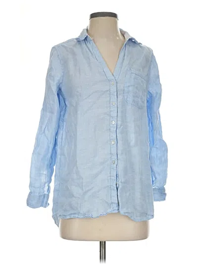 Pre-owned Sigrid Olsen Long Sleeve Button Down Shirt In Blue