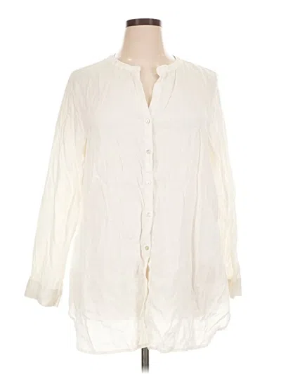 Pre-owned Sigrid Olsen Long Sleeve Button Down Shirt In Ivory