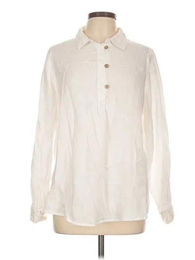 Pre-owned Sigrid Olsen Long Sleeve Button Down Shirt In Ivory