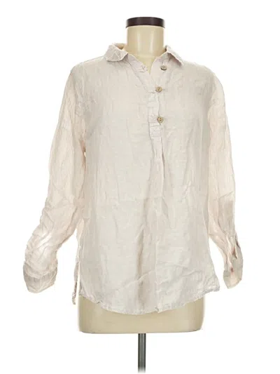 Pre-owned Sigrid Olsen Long Sleeve Button Down Shirt In Ivory