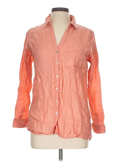 Pre-owned Sigrid Olsen Long Sleeve Button Down Shirt In Orange