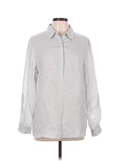 Pre-owned Sigrid Olsen Long Sleeve Button Down Shirt In Silver