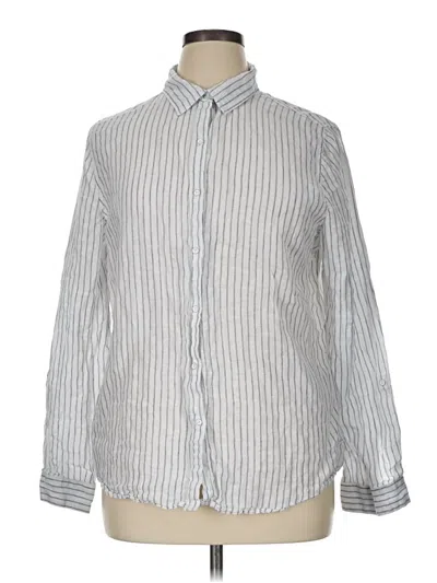 Pre-owned Sigrid Olsen Long Sleeve Button Down Shirt In Silver