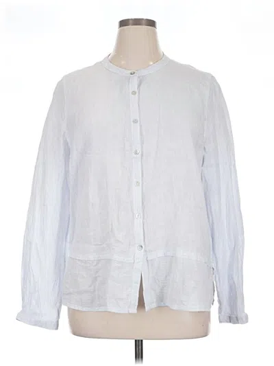 Pre-owned Sigrid Olsen Long Sleeve Button Down Shirt In White