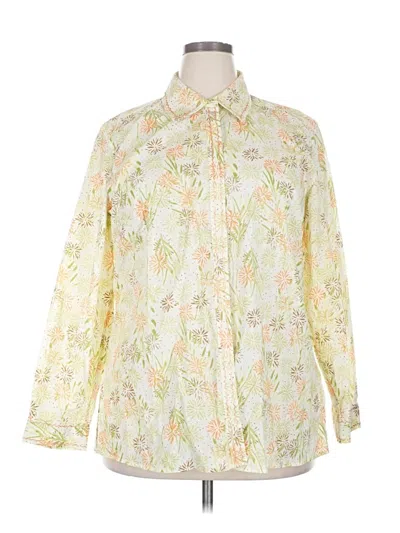 Pre-owned Sigrid Olsen Long Sleeve Polo Shirt In Yellow