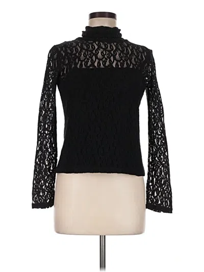 Pre-owned Sigrid Olsen Long Sleeve Top Black Turtleneck Tops