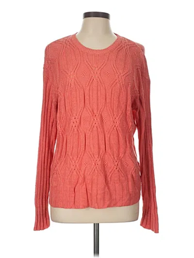 Pre-owned Sigrid Olsen Pullover Sweater In Orange