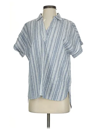 Pre-owned Sigrid Olsen Short Sleeve Blouse In Blue
