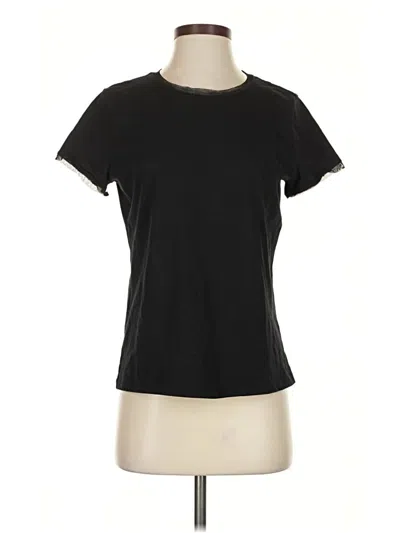Pre-owned Sigrid Olsen Short Sleeve Top Black Crew Neck Tops