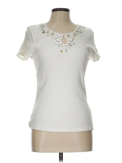 Pre-owned Sigrid Olsen Short Sleeve T-shirt In Ivory