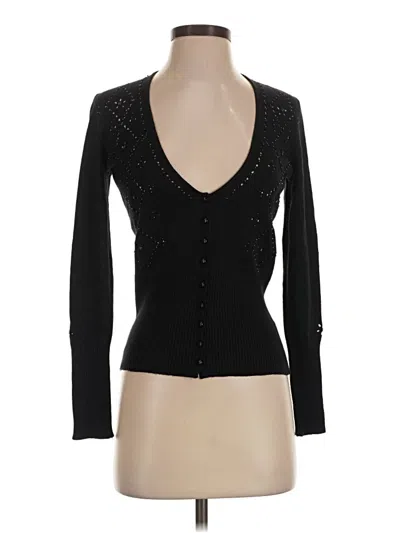 Pre-owned Sigrid Olsen Silk Cardigan Sweater In Black