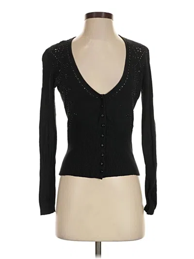 Pre-owned Sigrid Olsen Silk Cardigan Sweater In Black