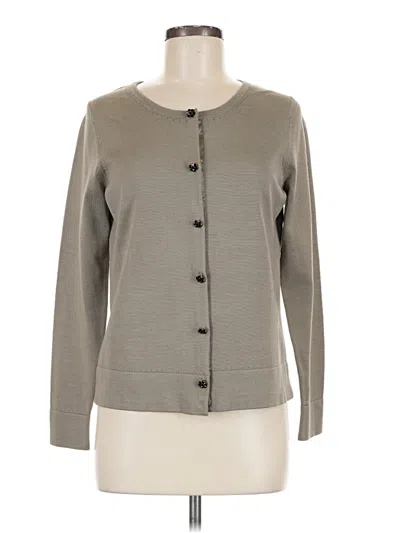 Pre-owned Sigrid Olsen Silk Cardigan Sweater In Gray