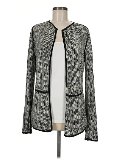 Pre-owned Sigrid Olsen Silk Cardigan Sweater In Gray