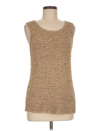 Pre-owned Sigrid Olsen Silk Pullover Sweater In Brown