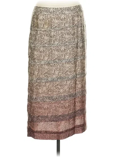Pre-owned Sigrid Olsen Silk Skirt In Brown