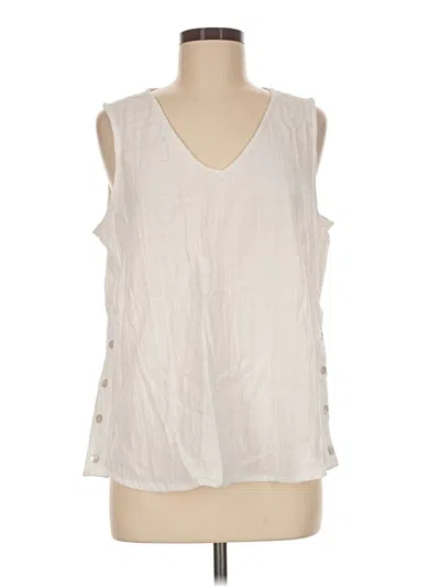 Pre-owned Sigrid Olsen Sleeveless Blouse In Ivory