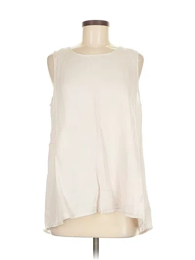 Pre-owned Sigrid Olsen Sleeveless Blouse In White