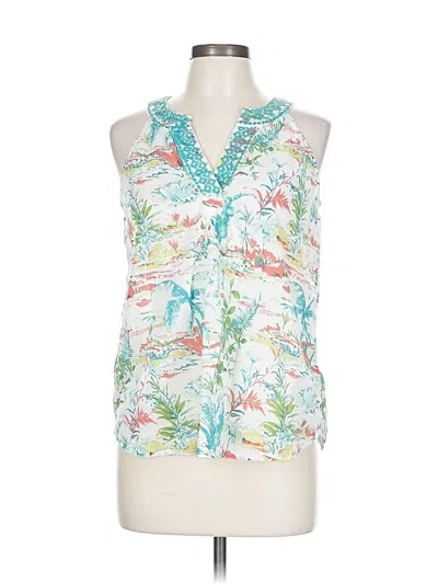 Pre-owned Sigrid Olsen Sleeveless Blouse In White