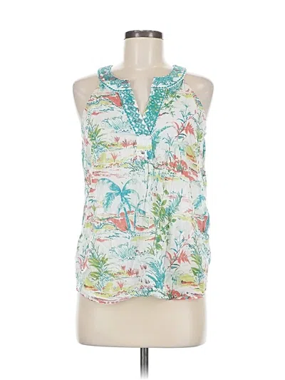 Pre-owned Sigrid Olsen Sleeveless Blouse In White