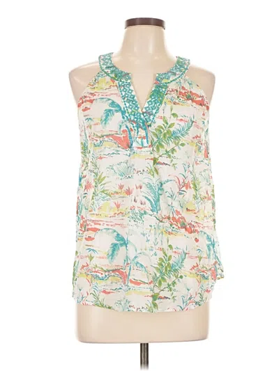 Pre-owned Sigrid Olsen Sleeveless Blouse In White