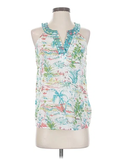 Pre-owned Sigrid Olsen Sleeveless Blouse In White
