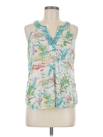 Pre-owned Sigrid Olsen Sleeveless Blouse In White