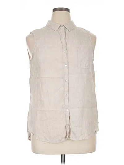 Pre-owned Sigrid Olsen Sleeveless Button Down Shirt In Gray