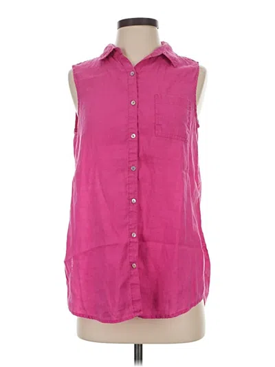 Pre-owned Sigrid Olsen Sleeveless Button Down Shirt In Pink