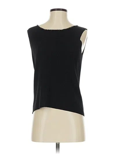 Pre-owned Sigrid Olsen Sleeveless Top Black One Shoulder Neckline Tops