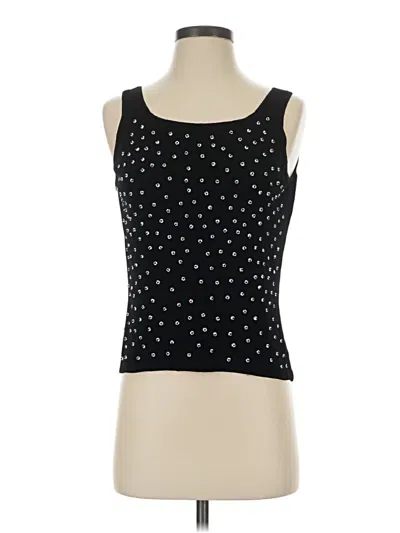 Pre-owned Sigrid Olsen Sleeveless Top Black Scoop Neck Tops