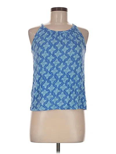 Pre-owned Sigrid Olsen Sleeveless Top Blue Halter Neckline Tops