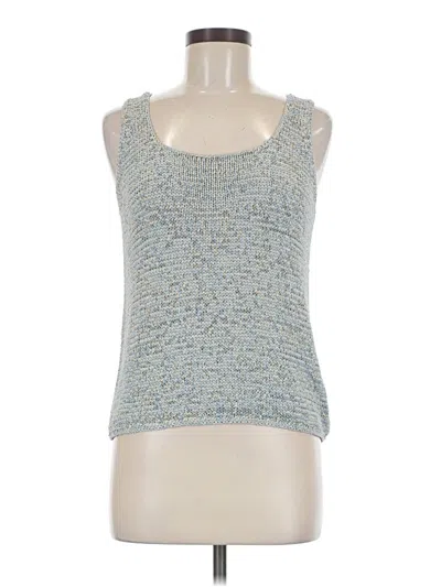 Pre-owned Sigrid Olsen Sleeveless Top Blue Scoop Neck Tops