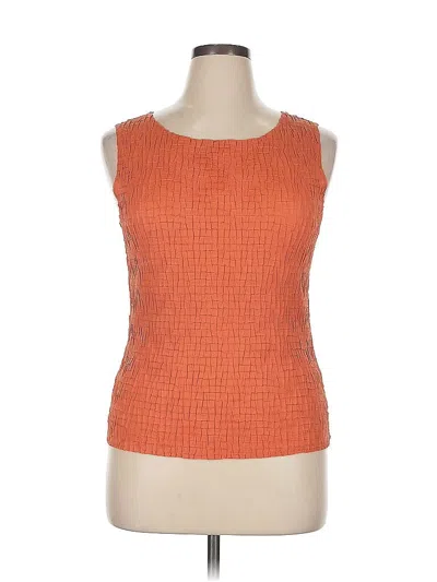 Pre-owned Sigrid Olsen Sleeveless Top Orange Square Neckline Tops