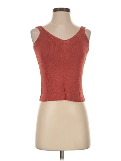Pre-owned Sigrid Olsen Sleeveless Top Orange Sweetheart Neckline Tops
