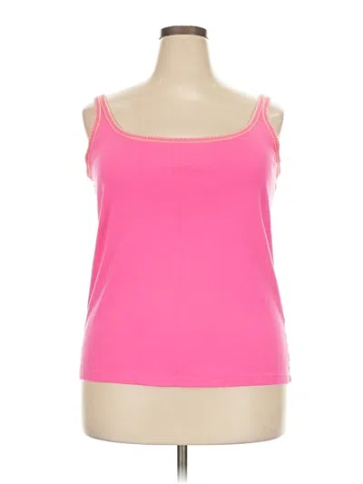 Pre-owned Sigrid Olsen Sleeveless Top Pink Sweetheart Neckline Tops