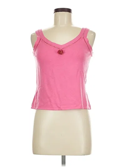 Pre-owned Sigrid Olsen Sleeveless Top Pink Sweetheart Neckline Tops